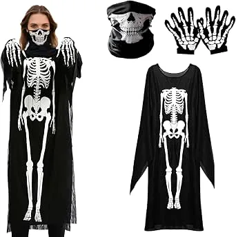 Skeleton poncho costume